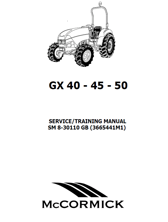 McCormick GX40 GX45 GX50 Tractors Repair Manual
